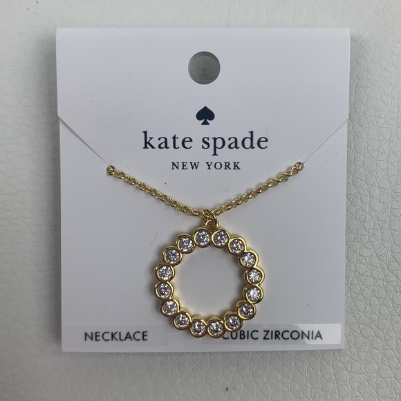 Kate Spade Gold Ring Necklace Cubic Zirconia Diamond New With tags - Picture 5 of 6
